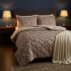 Couvre-lit Arabesque Taupe – 240x220 cm - vue 2