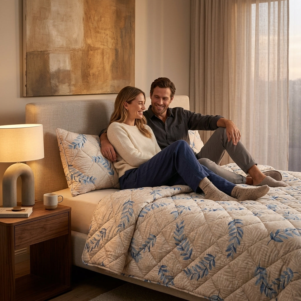 Couvre-lit Bleu Harmony – 240x220 cm