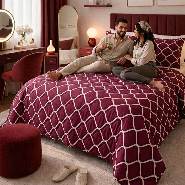 Couvre-lit Royal Bordeaux – 240x220 cm