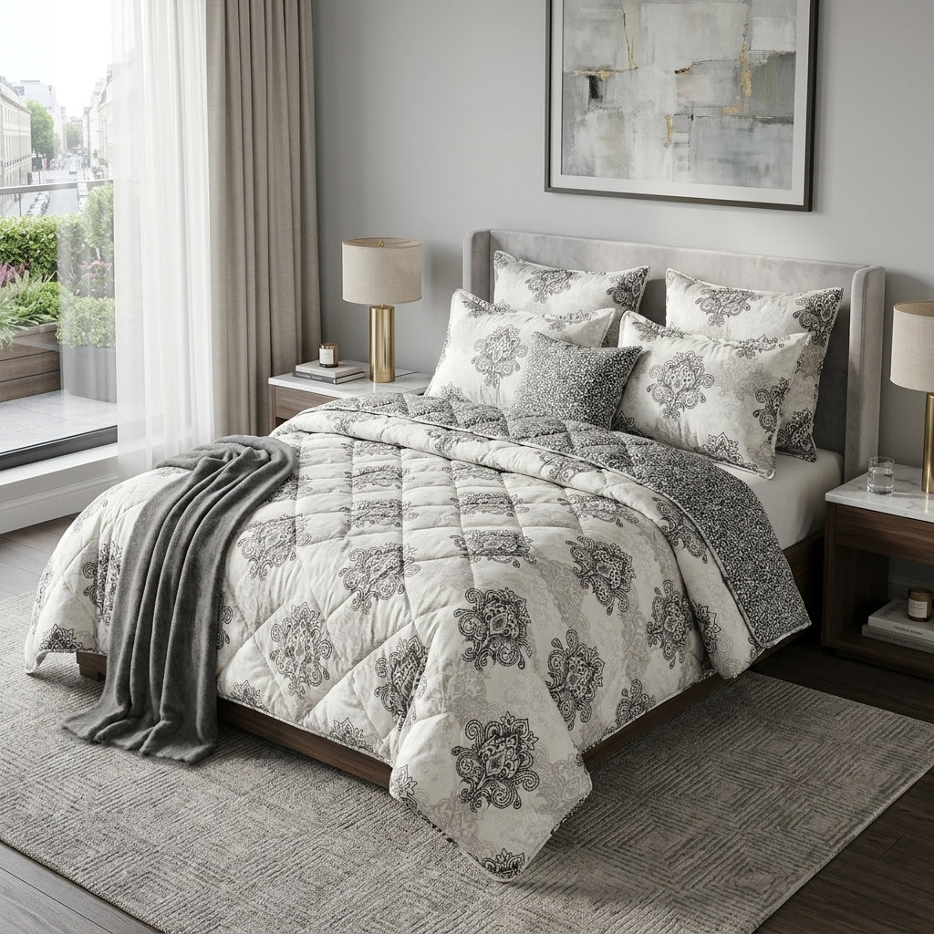 Couvre-lit Gris Imperial – 240x220 cm