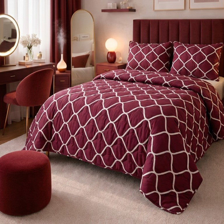 Couvre-lit Royal Bordeaux – 240x220 cm