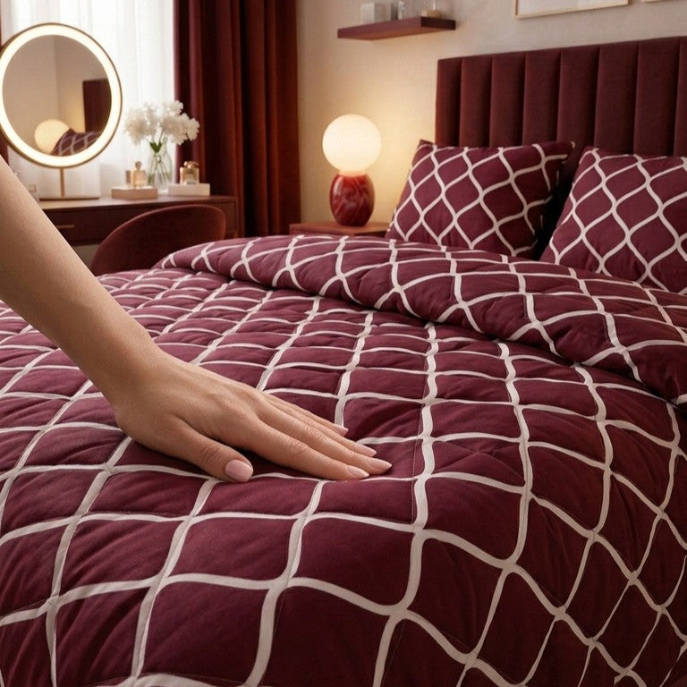 Couvre-lit Royal Bordeaux – 240x220 cm